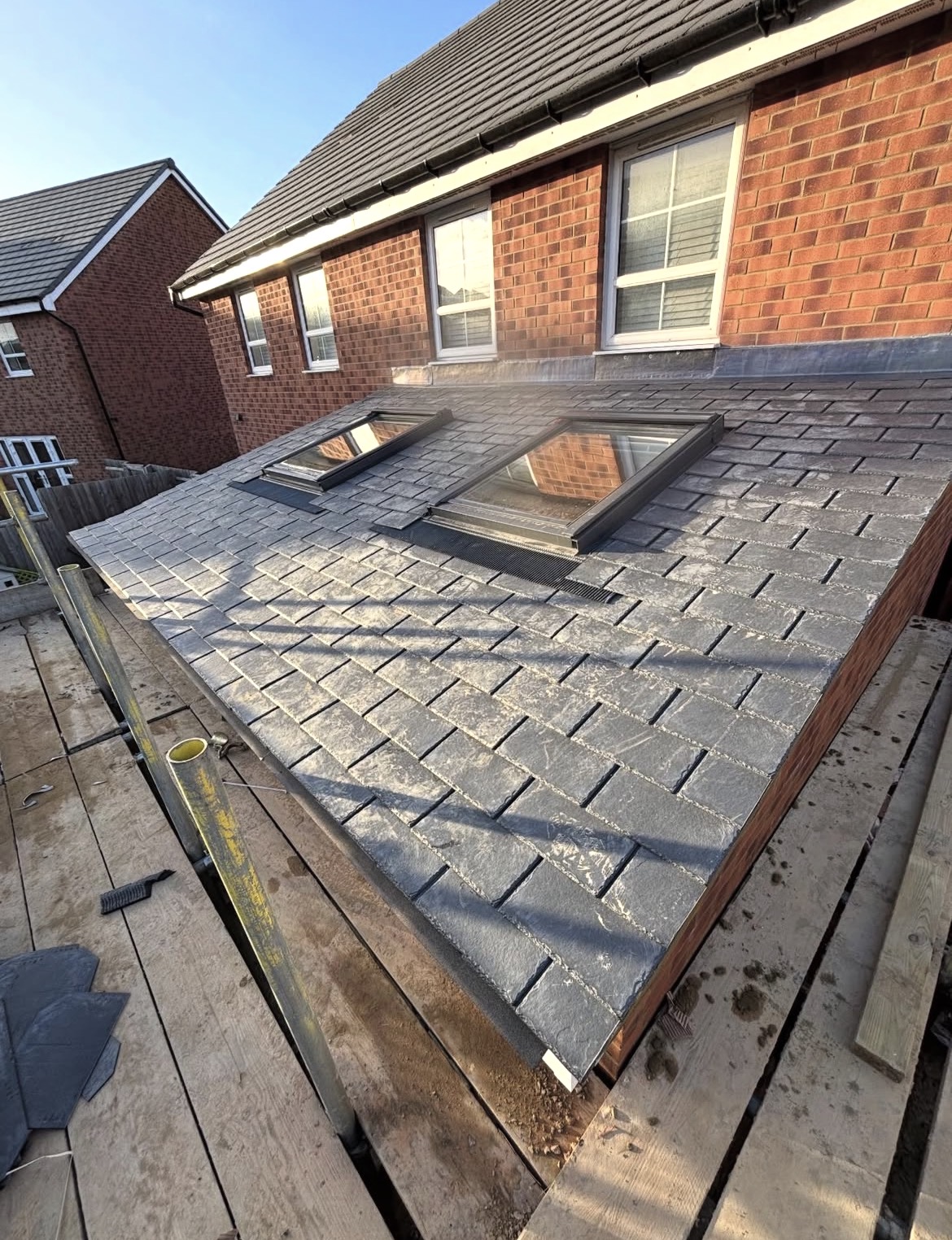 Slate roof with Velux windows